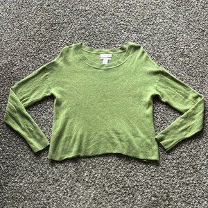 Rachel Zoe Blouse Womens XL Green 100% Cashmere Luxury Cottagecore Fairy